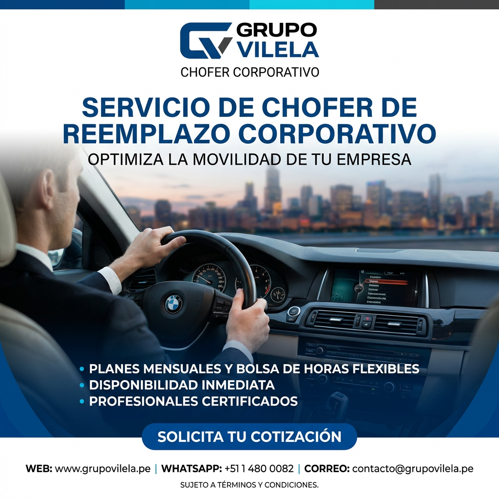 Chofer de reemplazo para empresas
